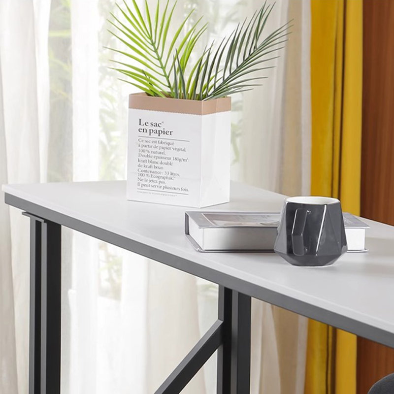 Une table de bar simple et élégante, Blanc, H 41,3 po x L 78,7 po x l 15,7 po