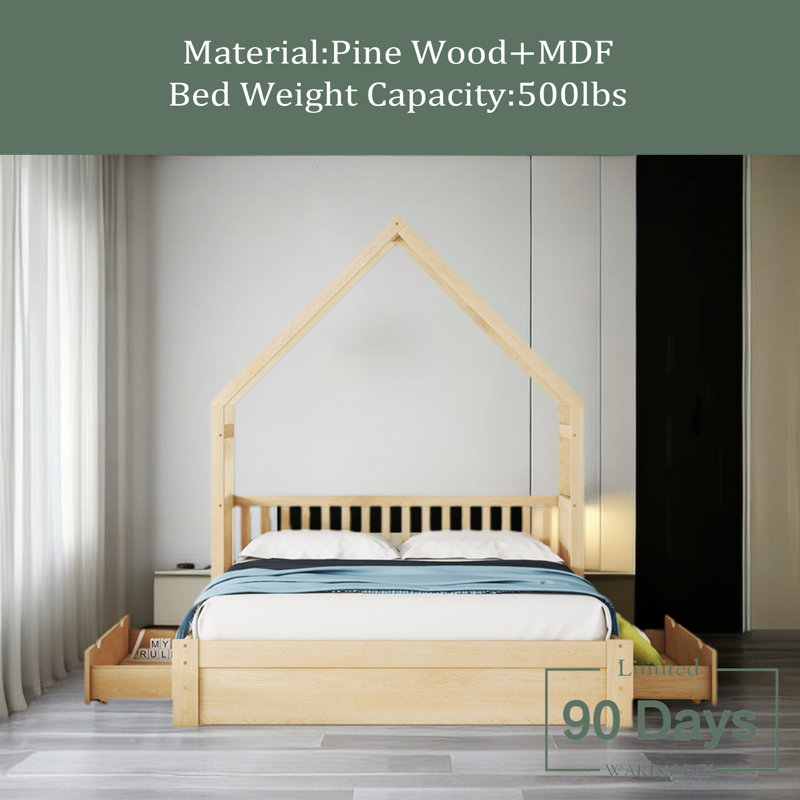 Wakia Storage Bed, Natural