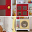 Armoire de rangement colorée avec poignées en céramique