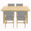 1 Solid Wood Table + 4 Upholstered Chairs-970662164-970662163