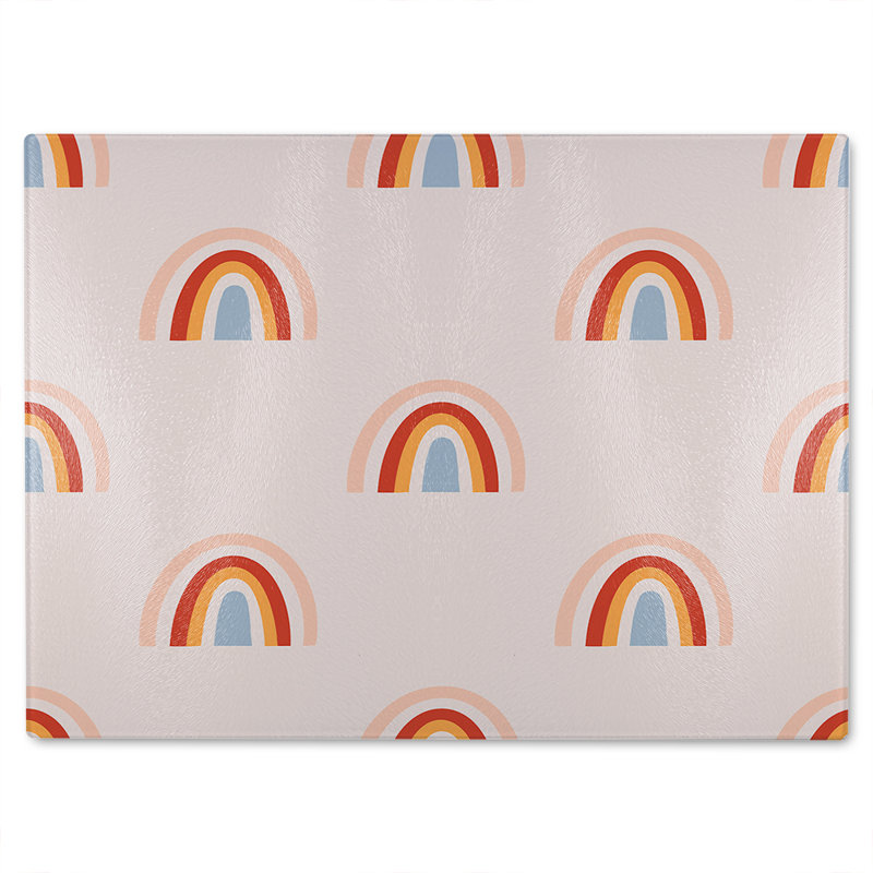 Bohemianl Ethnic Pattern Glass Chopping Board, 28cm L x 20cm W