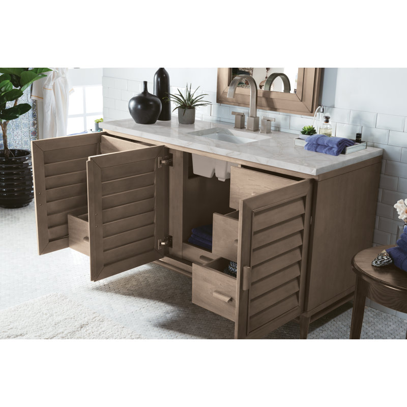 Meuble-lavabo simple l 60 po Broeder, Argent victorien, 8 po