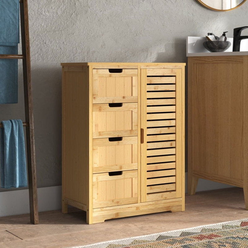 Twanna Bathroom Floor Cabinet, Freestanding Storage Cabinet for Entryway Storage