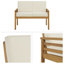 Alaterre Furniture Okemo Weather-Resistant Acacia Wood Outdoor Patio Furniture With A 44" Wide 2 Seater Couch With Cushions And A 31.5" Wide Rectangular Coffee Table, Natural Wood with Cream Cushions-1780775460