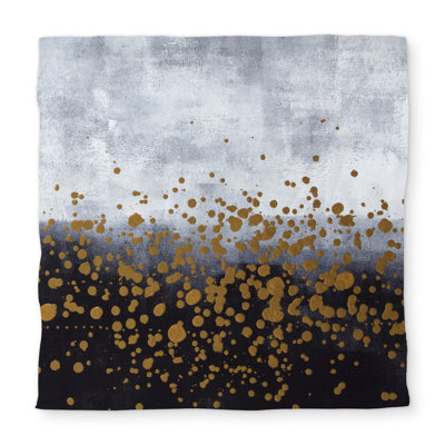 Gold Paint Splash Pattern Queen Duvet Cover - Home Decor