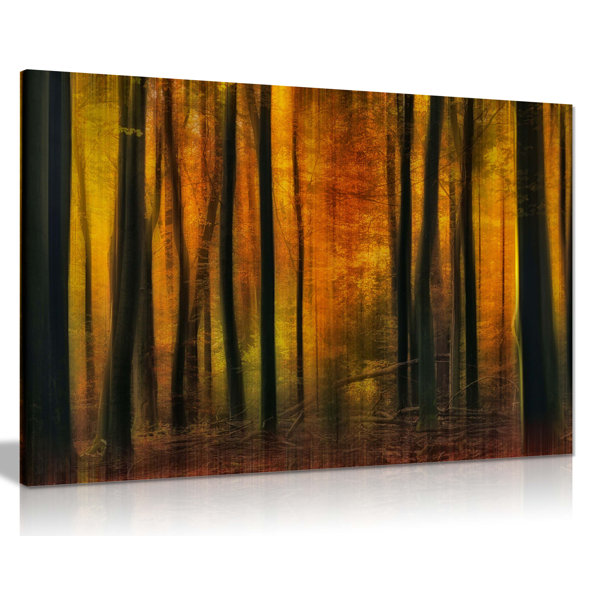 Panther Print Forrest In Autumn - Wrapped Canvas Print | Wayfair.co.uk