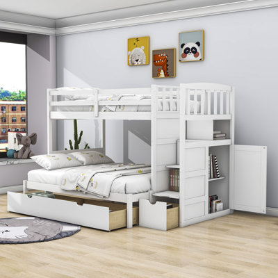 Blassingame Kanode Twin Over Full/Twin 3 Drawer Standard Bunk Bed with Shelves by Viv + Rae™