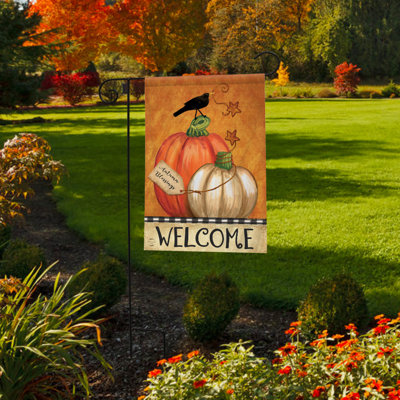 Drapeau de jardin rustique citrouilles d'automne