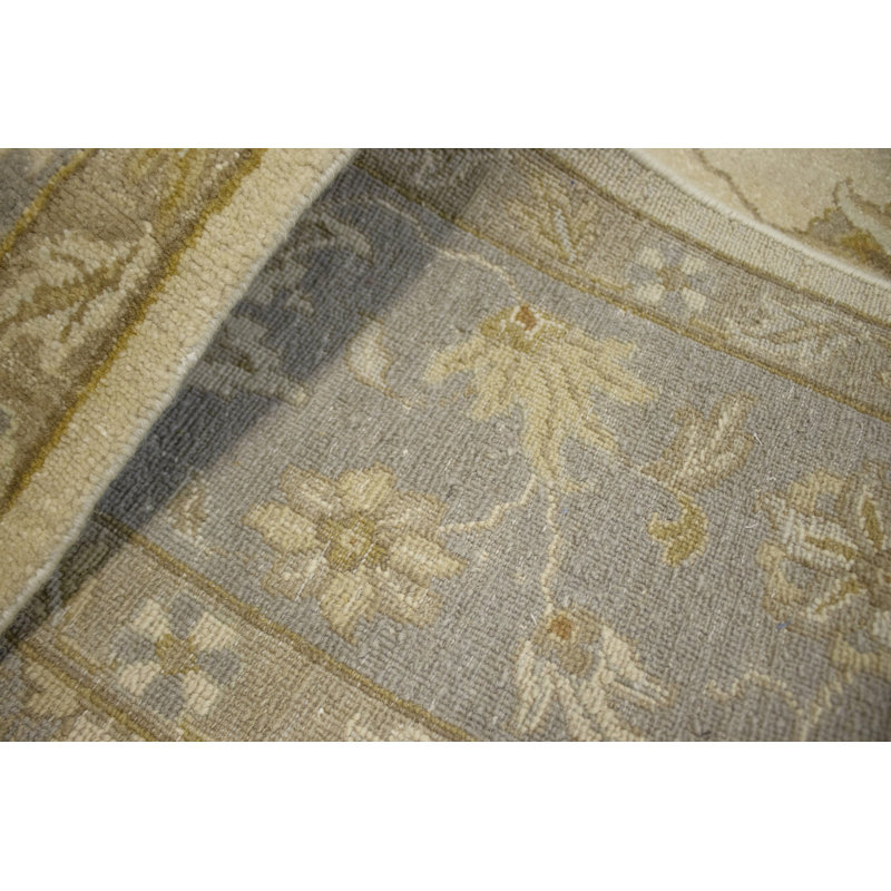 Tapis crème crème traditionnel 10 x 14 Indo Heriz Serapi