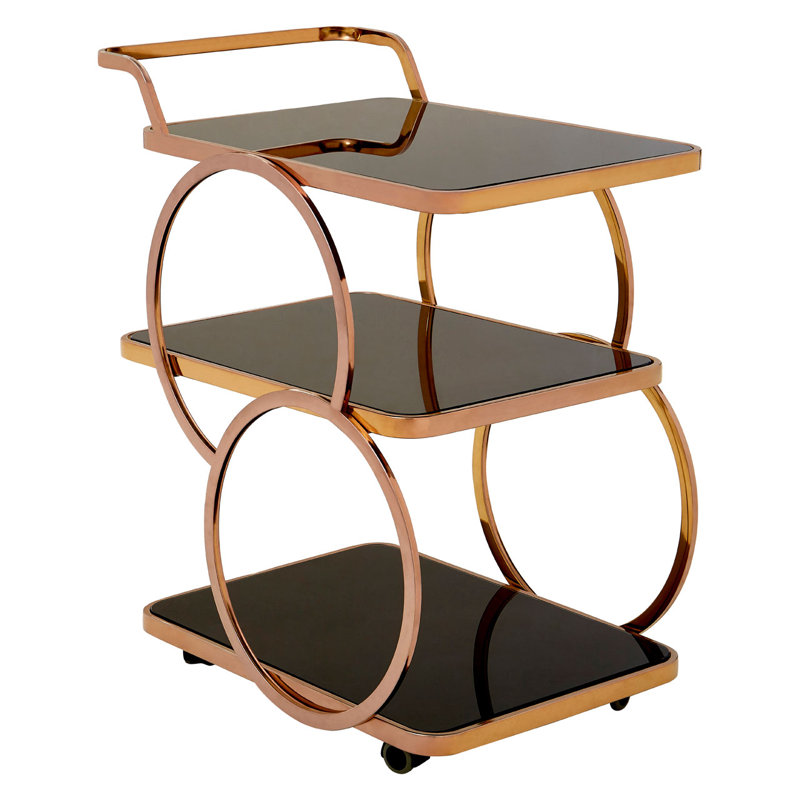 Geismar Metal Bar Cart, Rose Gold