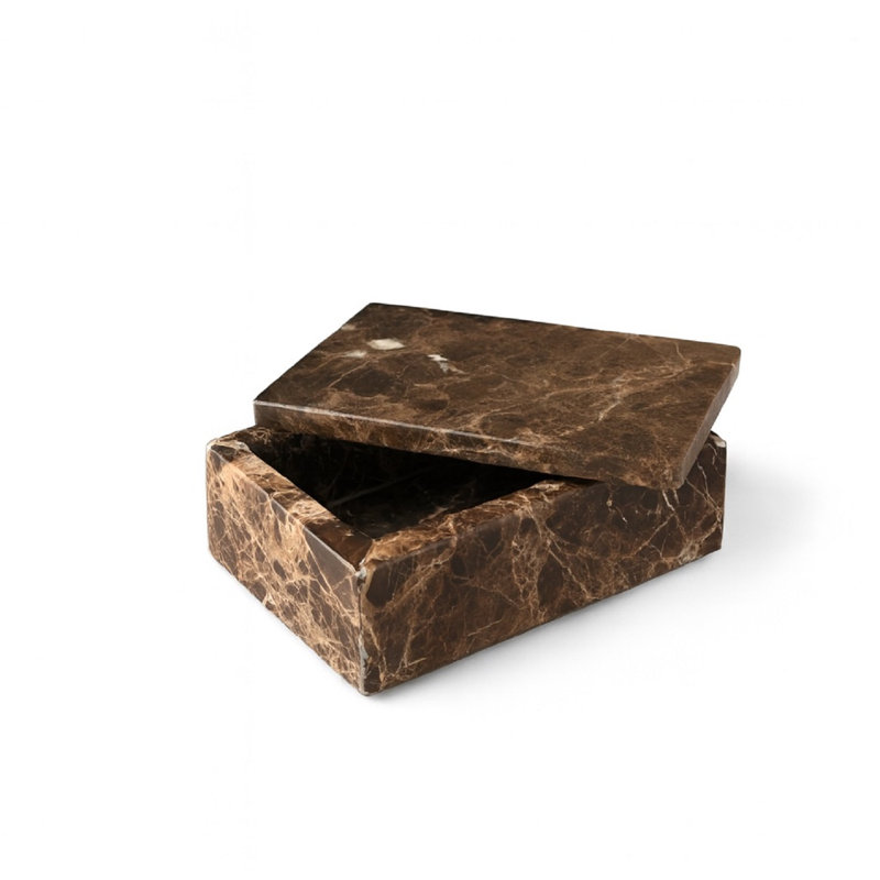 Brown Emperador Rect. Box Lg., 2.5" H x 7" W x 5" D