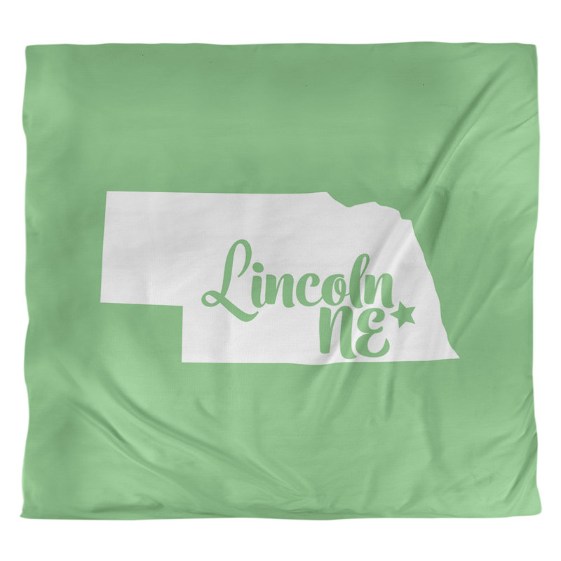 Housse de couette lincoln nebraska, Housse de couette pour grand lit, Vert, Polyester brossé