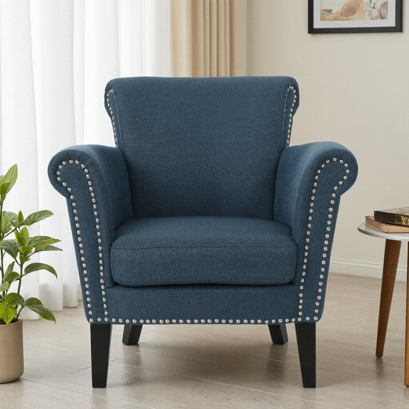 Fauteuil club de luxe bleu marine - Un confort élégant pour un style intemporel