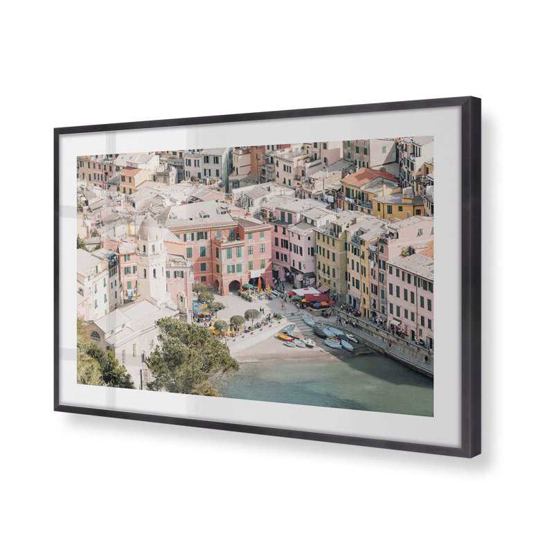 Imprimé Riviera Riviera, 12.25" H x 15.25" W x 1.25" D, Cadre simple en zinc patiné