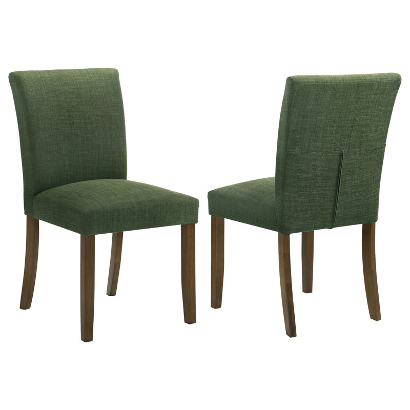 Chaise d'appoint de salle à manger rembourrée verte (ensemble de 2), Vert