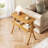 24.6'' Tall End Table Side Table With 2-Tier Storage Shelves And Solid Wood Legs-1284300812