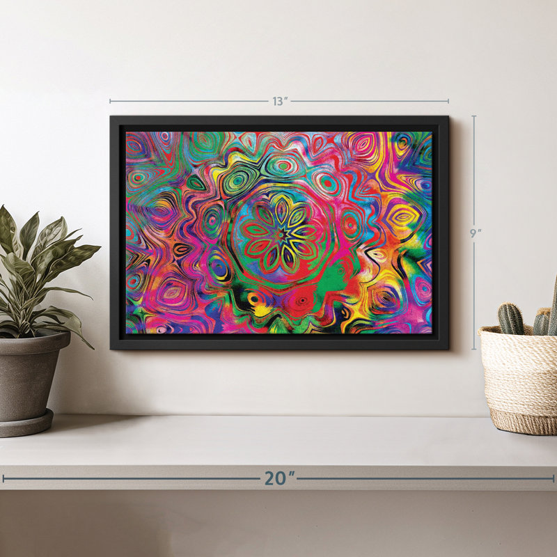 Éléments de décoration «Art abstrait mandala mural», H 9 po x l 13 po