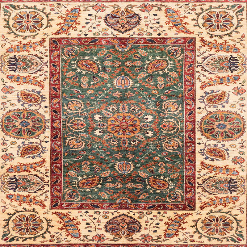 Abstract Indoor Rug, Square 6'