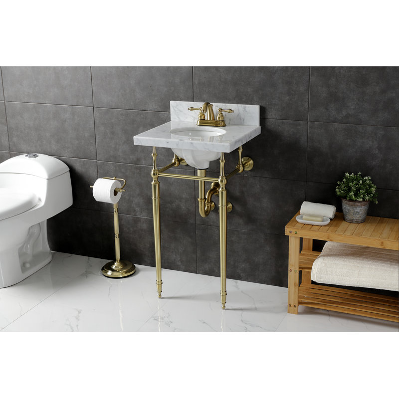 Lavabo de salle de bain Edwardian, Or blanc, Centres de 4 po