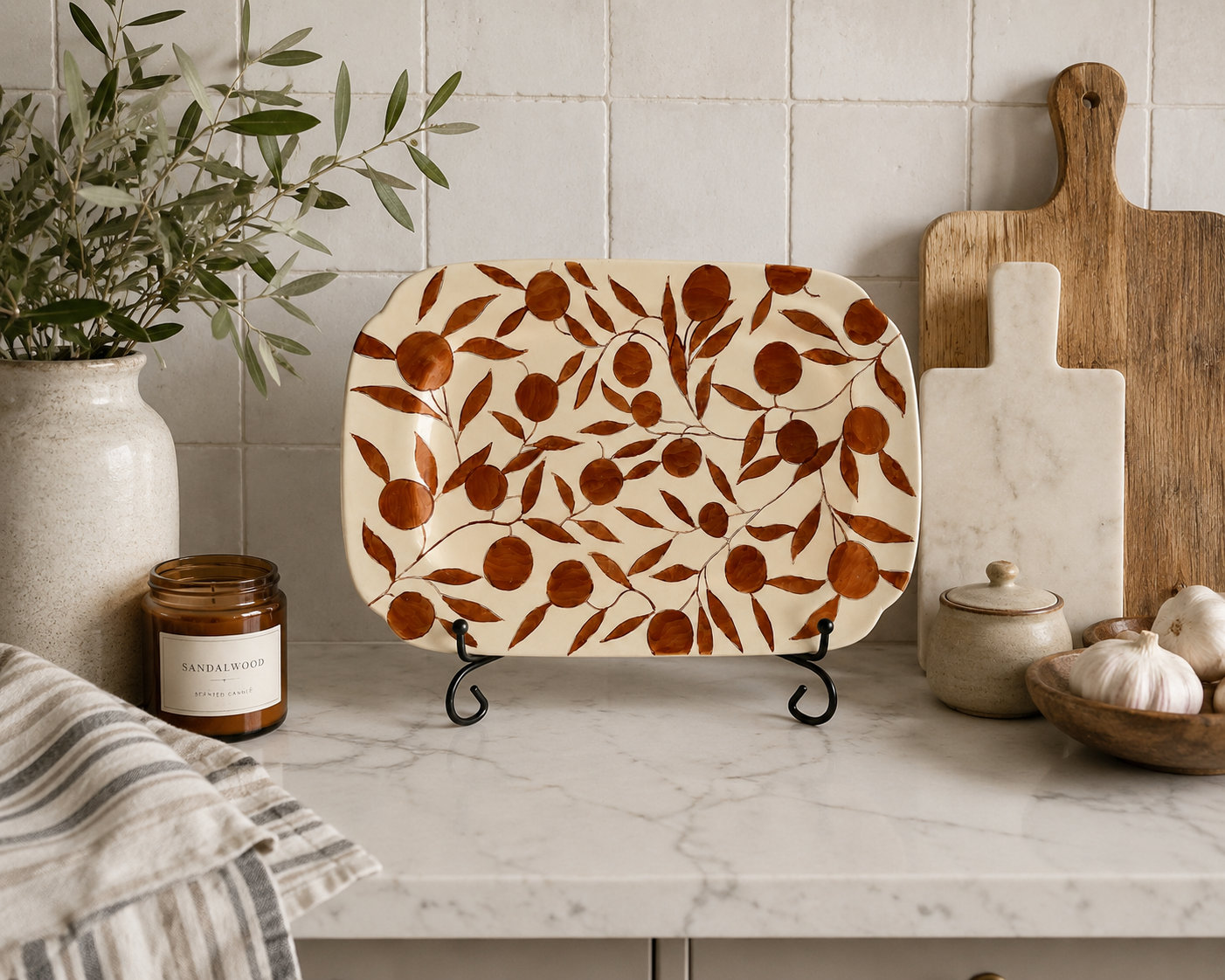 Olivia Golden Brown Plate, Golden Brown