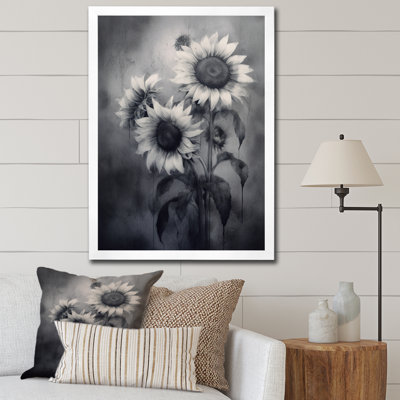 Black White Golden - Floral Wall Art