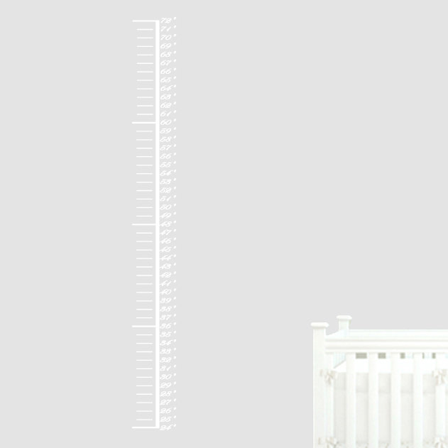 Abstract Non-Wall Damaging Growth Chart Decals, White