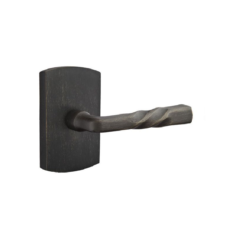 Levier de porte avec rosette Montrose, Bronze moyen, Droite
