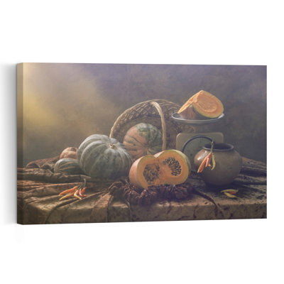 «Autumn Harvest Still Life Organic Rustic Vintage Autumn Landscape», reproduction d'art mural