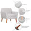 Fauteuil Jetse Fauteuil d'appoint large en lin capitonné-769665507