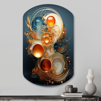 Teal Wire Sculpture - Abstract Spirals Asymmetrical Metal Wall Art, Modern Cylinder Metal Art Print