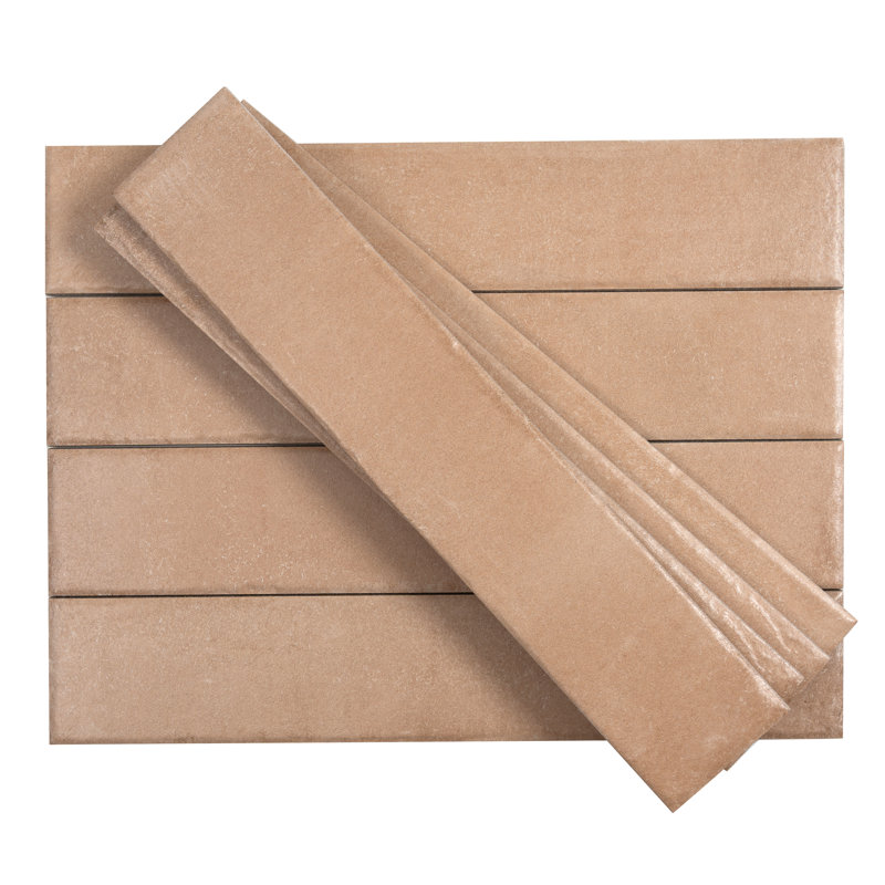 Cadence 3x16 Earthy Terracotta Porcelain Subway Wall and Floor Tile (14.21 sq ft/case) - 44 Pack, Terracotta/Beige