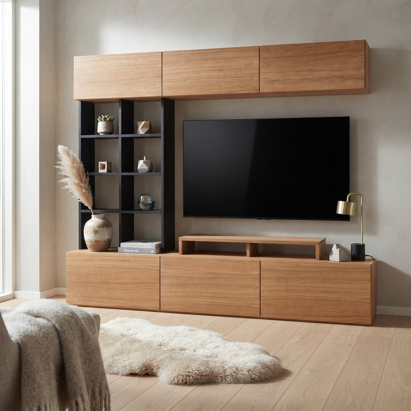 Meuble télé mural moderne Sasa 3 pièces