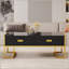 Table basse moderne moderne avec 4 tiroirs et base dorée-423555667