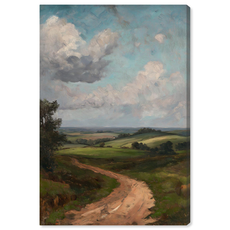 Paysage anglais rétro sur toile par Art Remedy, H 15 po x l 10 po, Toile tendue