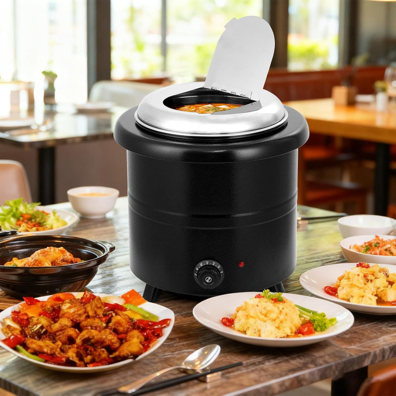 Commercial Soup Kettle 13.7 Qt Stainless Steel Automatic Temperature Control with Cool-Touch Handle and Removable Insert for Restaurant and Buffet Use