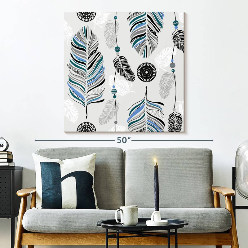 Feathers Pattern, 33" H x 33" W