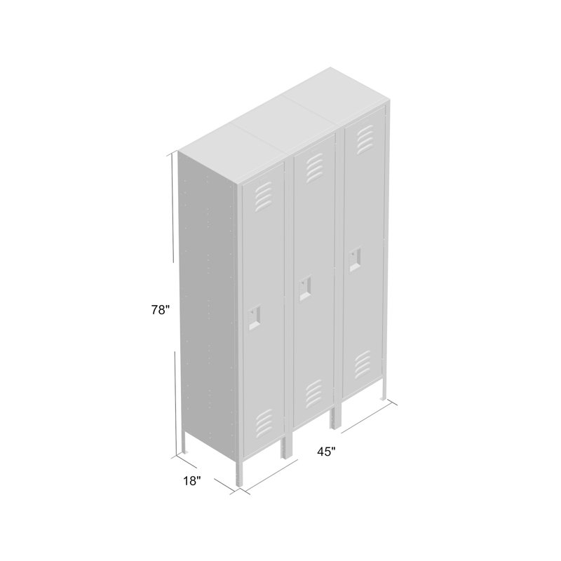 Casier large à 1 étage pour 2 étages, Non assemblés, H 78 po x l 45 po x P 18 po, Brun clair
