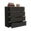 Commode hautbois, haut, quatre tiroirs, finition wengé noir / chêne clair-655090695
