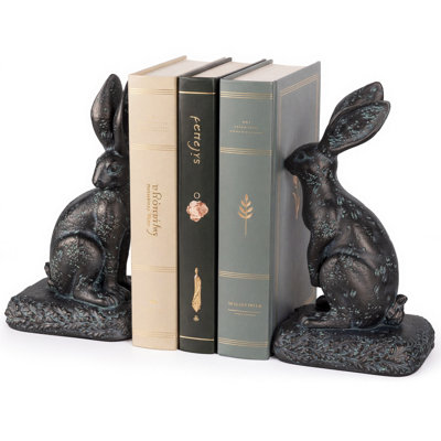 Serre-livres vintage en forme de lapin - figurines de lapin décoratives pour tablettes et plateaux de table