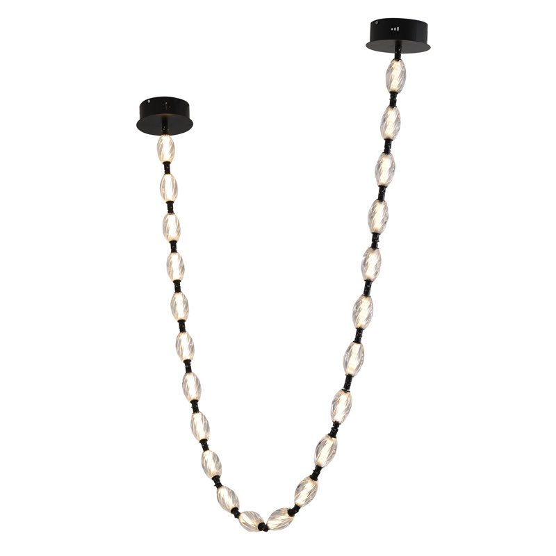 Lustre moderne 22 lumières DEL, Noir satiné