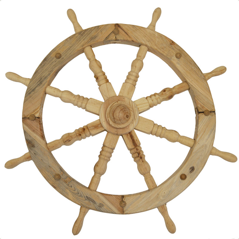 Nautical & Beach Wood Garden Statue, 78cm H x 78cm W x 11cm D, Natural