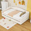 Lit de jour simple tapissier avec gigogne et DEL et 2 tiroirs-898526897