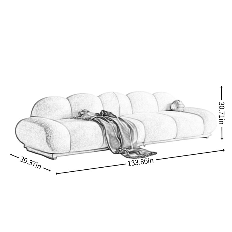 Modern Minimalist  Off-white Sofa