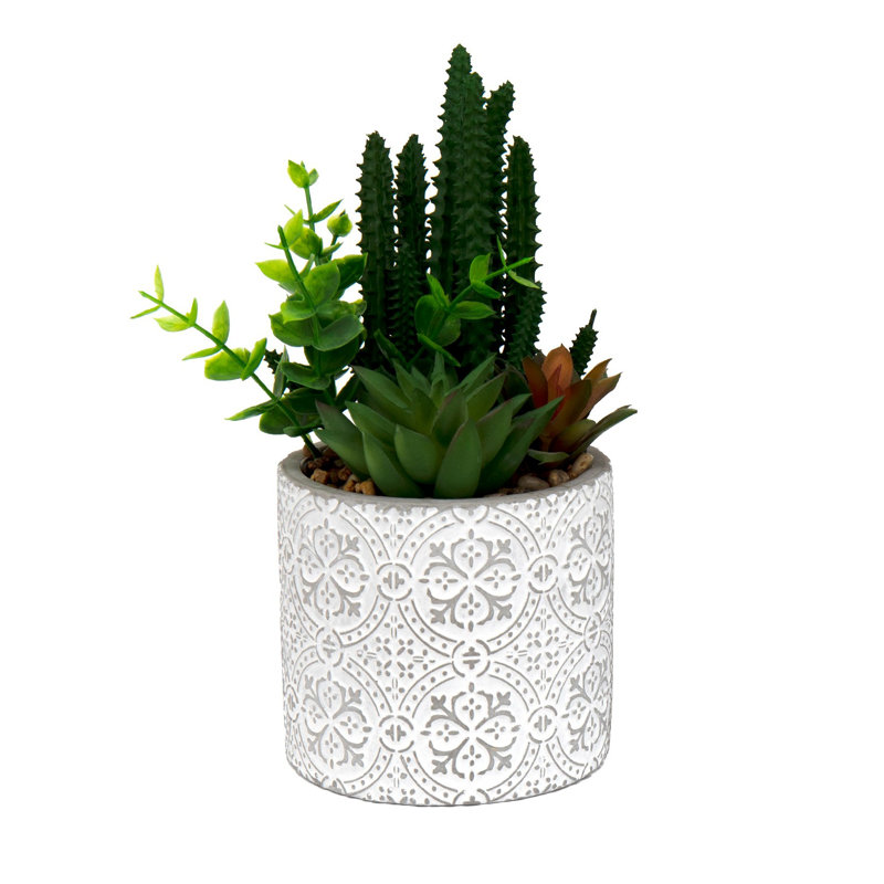 20cm Faux Succulent Plant in Clay Pot