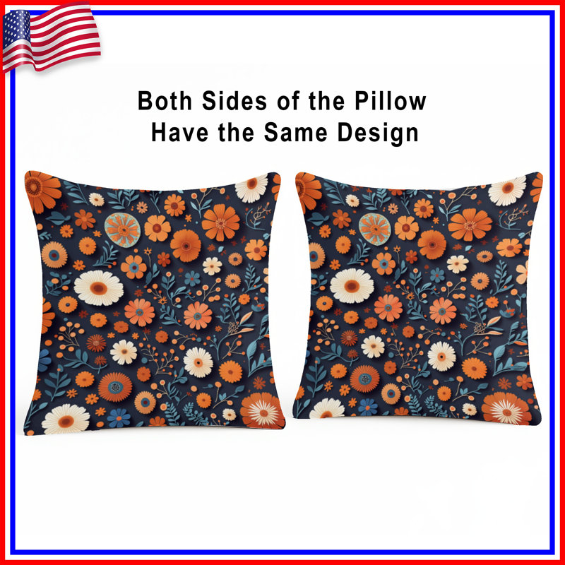 Coussin Floral, 18 x 18 inches