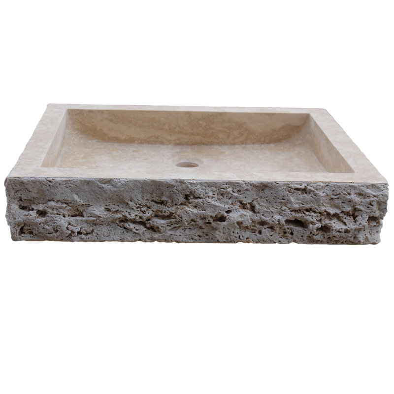 TashMart 17.5'' Stone Rectangular Bathroom Sink, Light