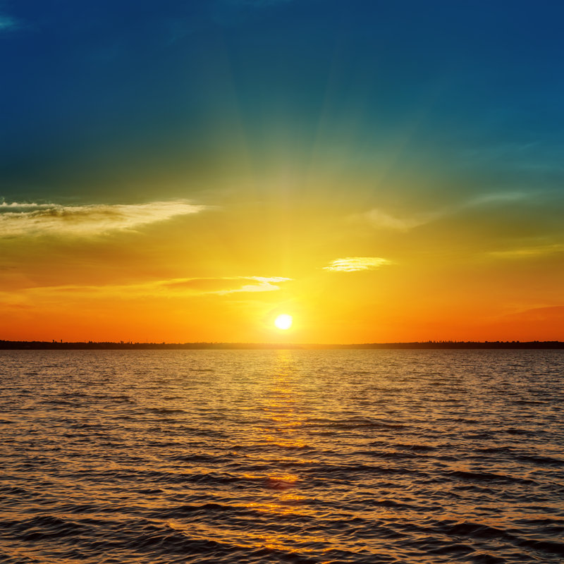 Sunset Over Water by Mycola - Wrapped Canvas Print, 30cm H x 30cm W x 3.8cm D