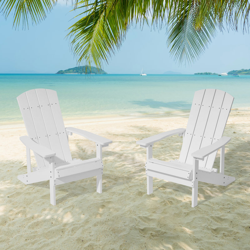 Plastic Adirondack Chair Patio Plastic Chair Fire Pit Single Chair, White