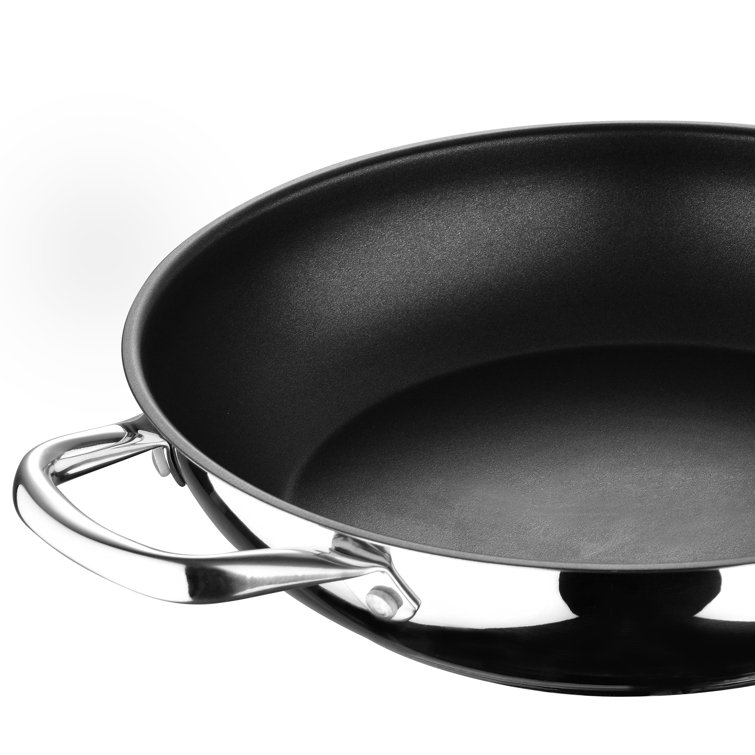 BERGNER 12 in. Stainless Steel Nonstick Stir Fry Pan with Lid