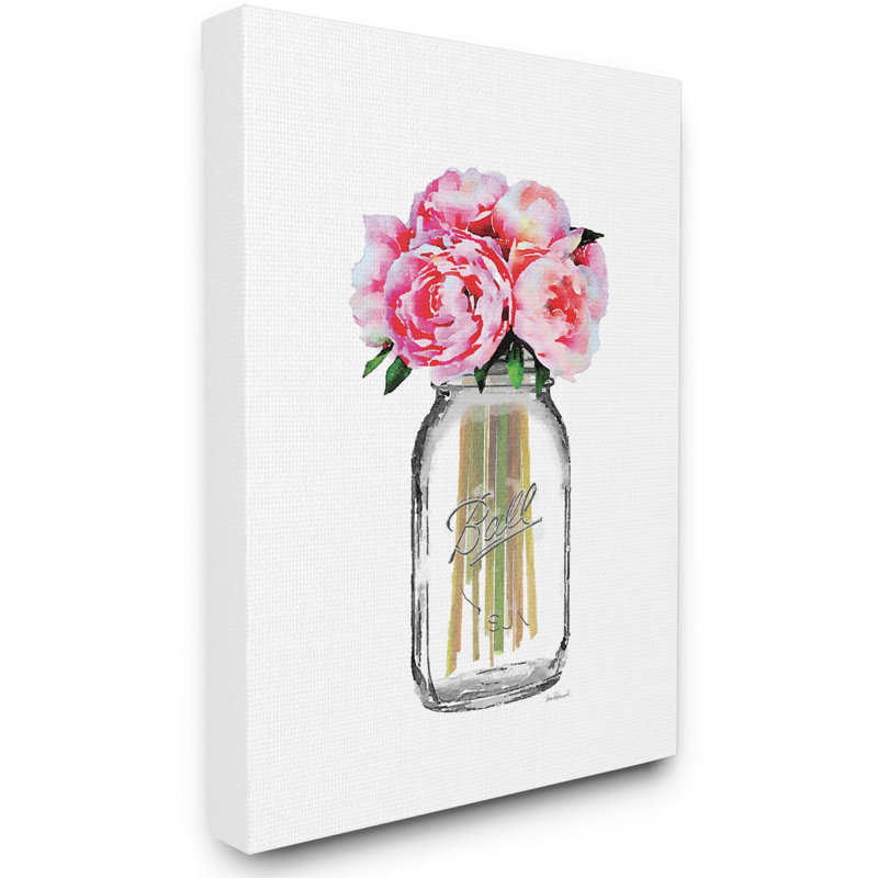 «Fashion Designer Flower Jar Pink Rose», impression, Toile tendue, H 20 po x l 16 po